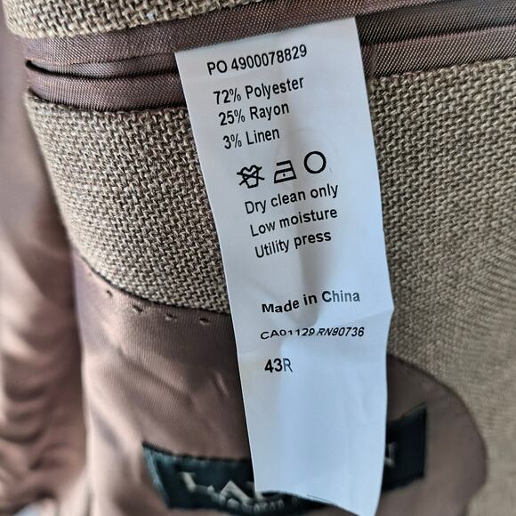 Lauren by  Ralph Lauren Blazer Rayon Linen Blend 43R 2 button - Picture 7 of 10